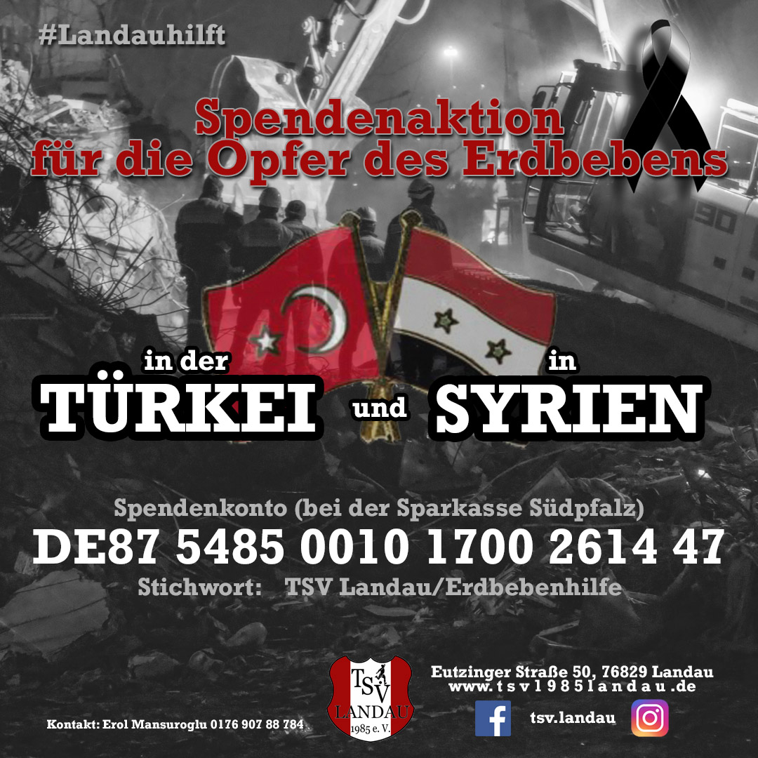 Spendenaktion Türkei und Syrien